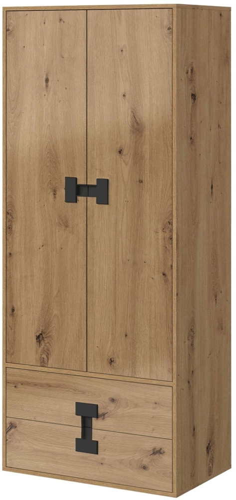 Kleiderschrank Satton 01 (Farbe: Artisan Eiche / Artisan Eiche Hochglanz) Bild 1