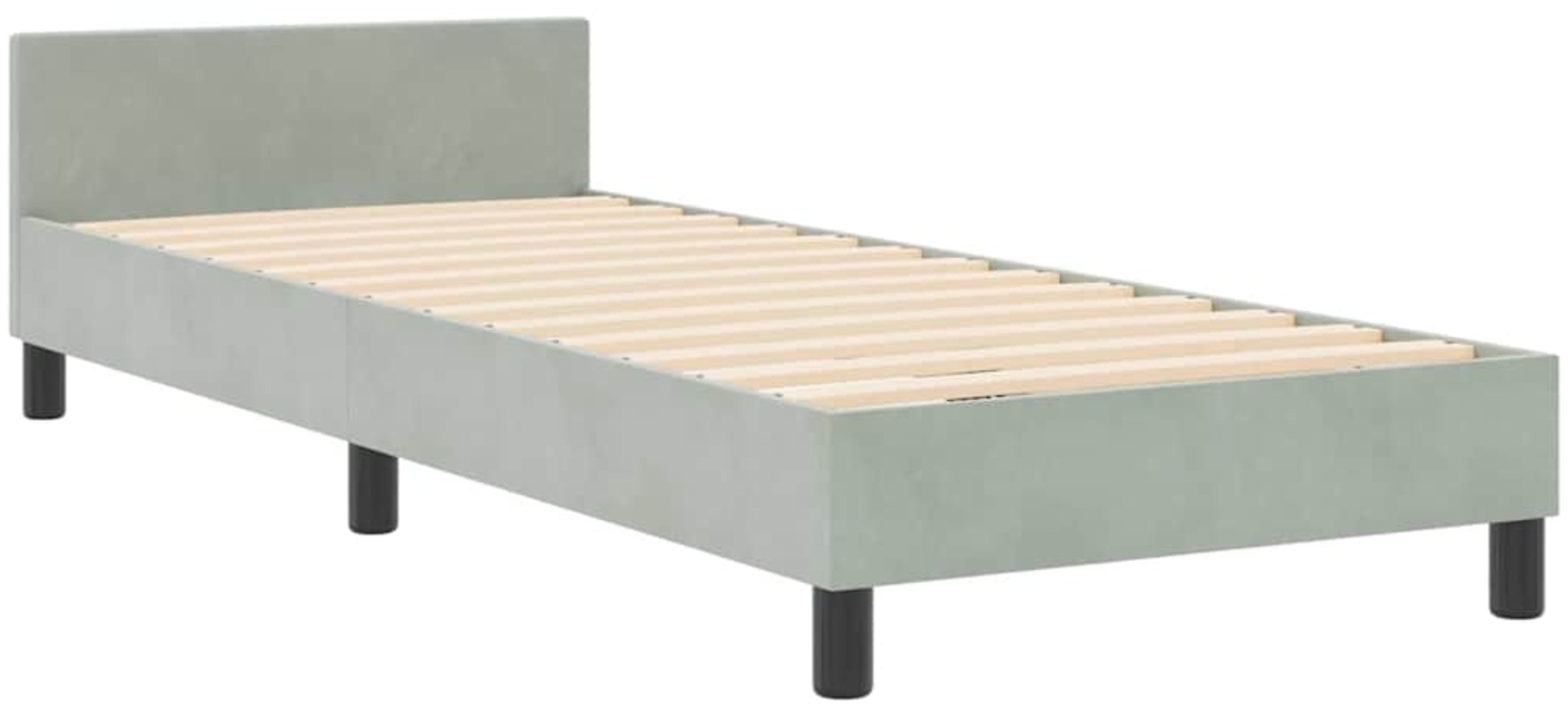 vidaXL Bettgestell mit Kopfteil Hellgrau 80 x 200 cm Samt 3344837 Bild 1