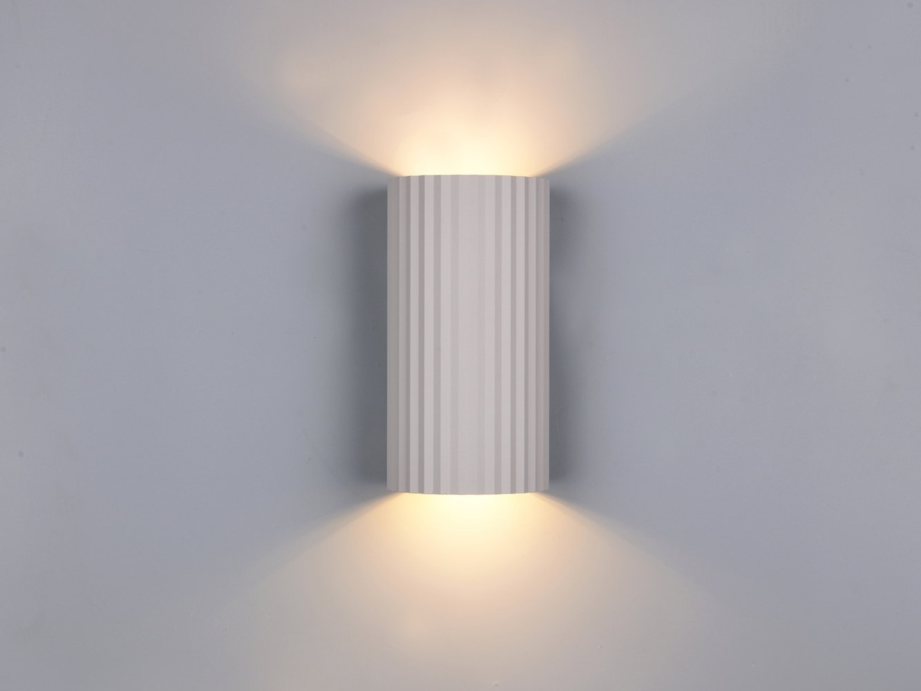 LED Wandleuchte mit Up and Down Lichteffekt, Metall Hellgrau, Höhe 18cm Bild 1