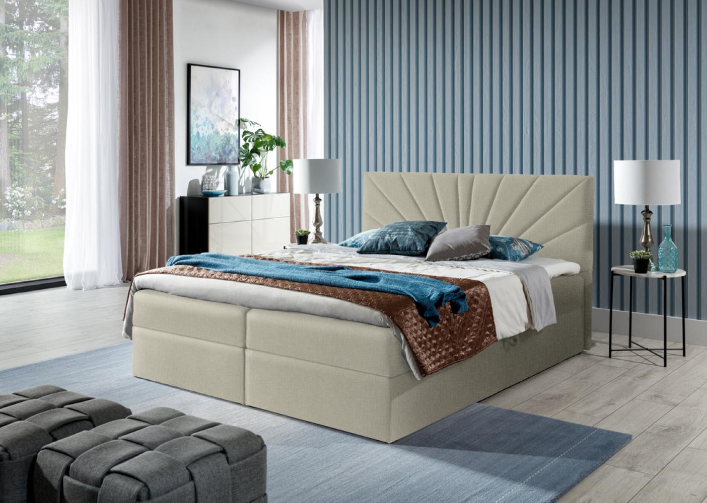 99rooms Lazzaro Boxspringbett Strukturstoff INARI Beige 200x200 cm Bild 1