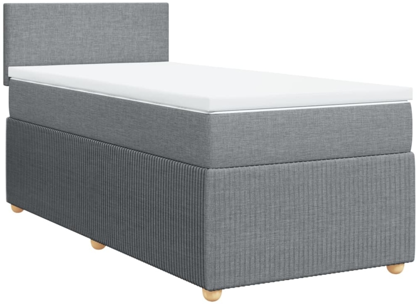 vidaXL Boxspringbett mit Matratze Hellgrau 100x200 cm Stoff 3287360 Bild 1