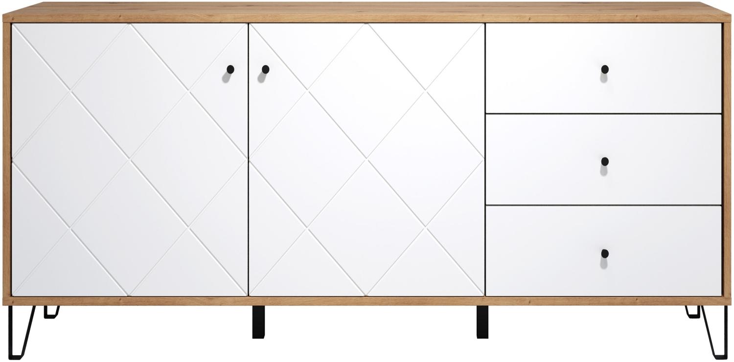 Trendteam 'Touch' Sideboard mit Soft-Close, Eiche Artisan weiß matt, 183x76x40 cm Bild 1