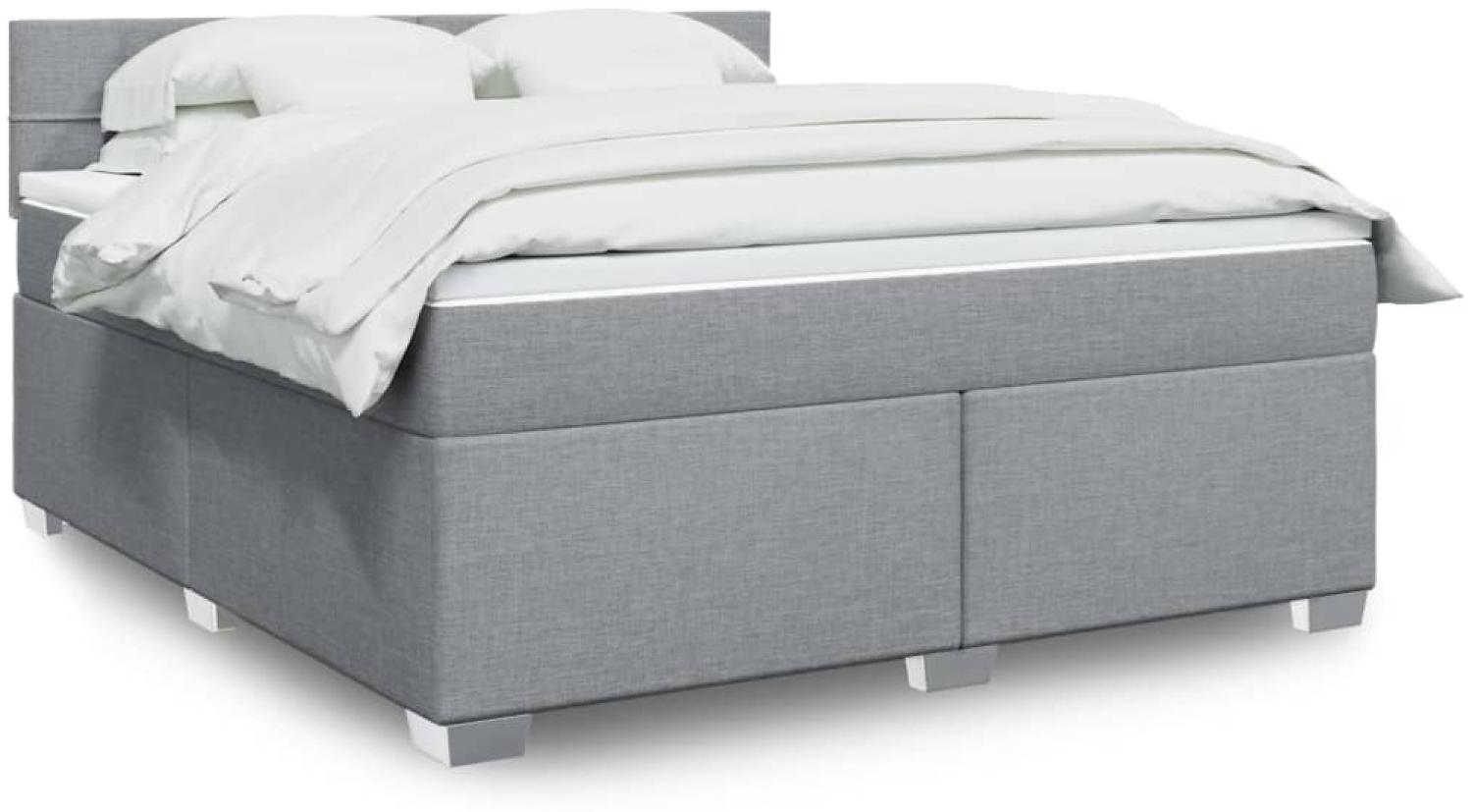 vidaXL Boxspringbett mit Matratze Hellgrau 180x200 cm Stoff 3288267 Bild 1