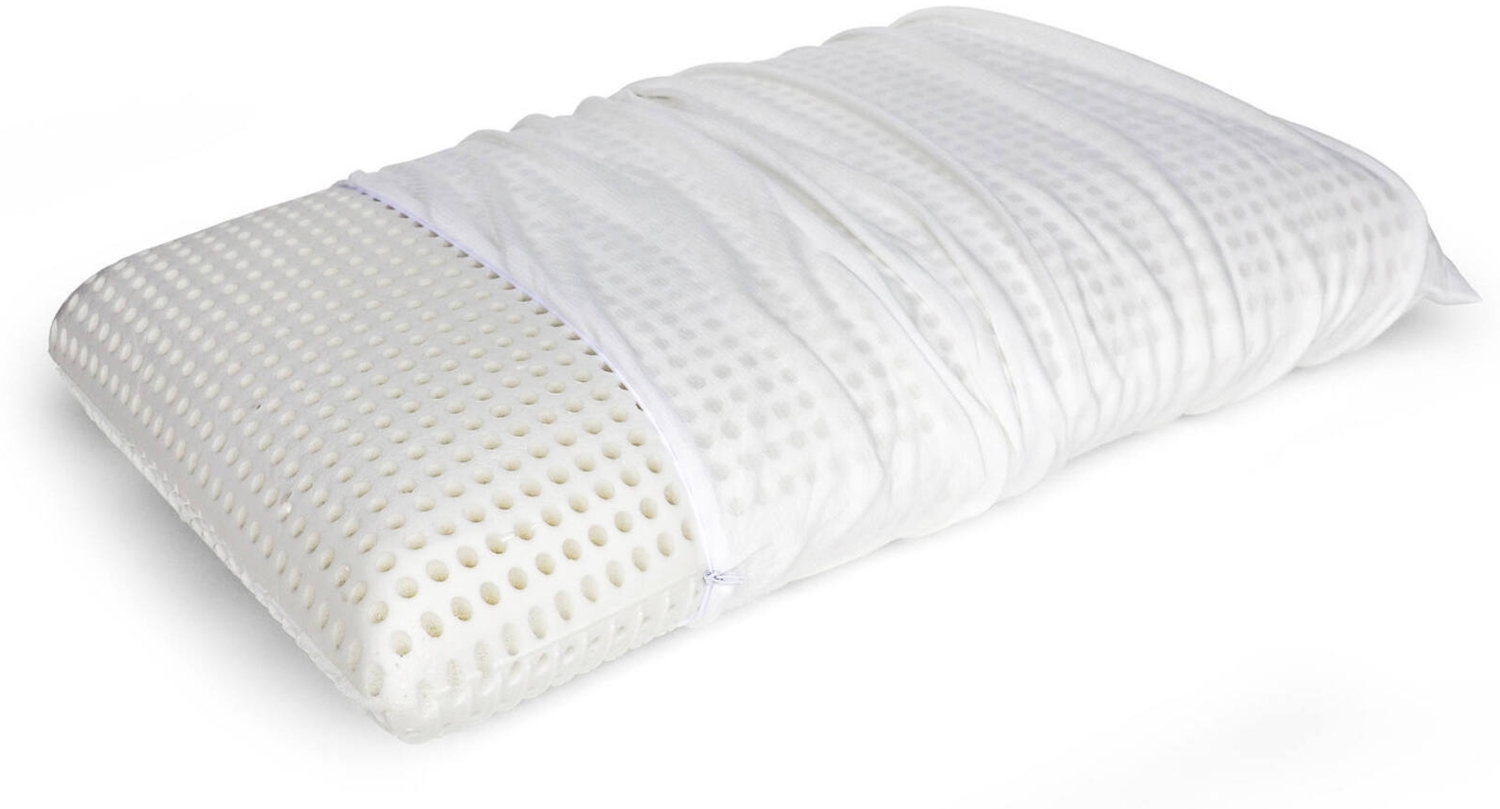 Dmora Kopfkissen Basilico, Bettkissen, Ergonomisches Produkt, Schlafzimmerkissen, Made in Italy, 70x40 h16 cm, Weiß Bild 1