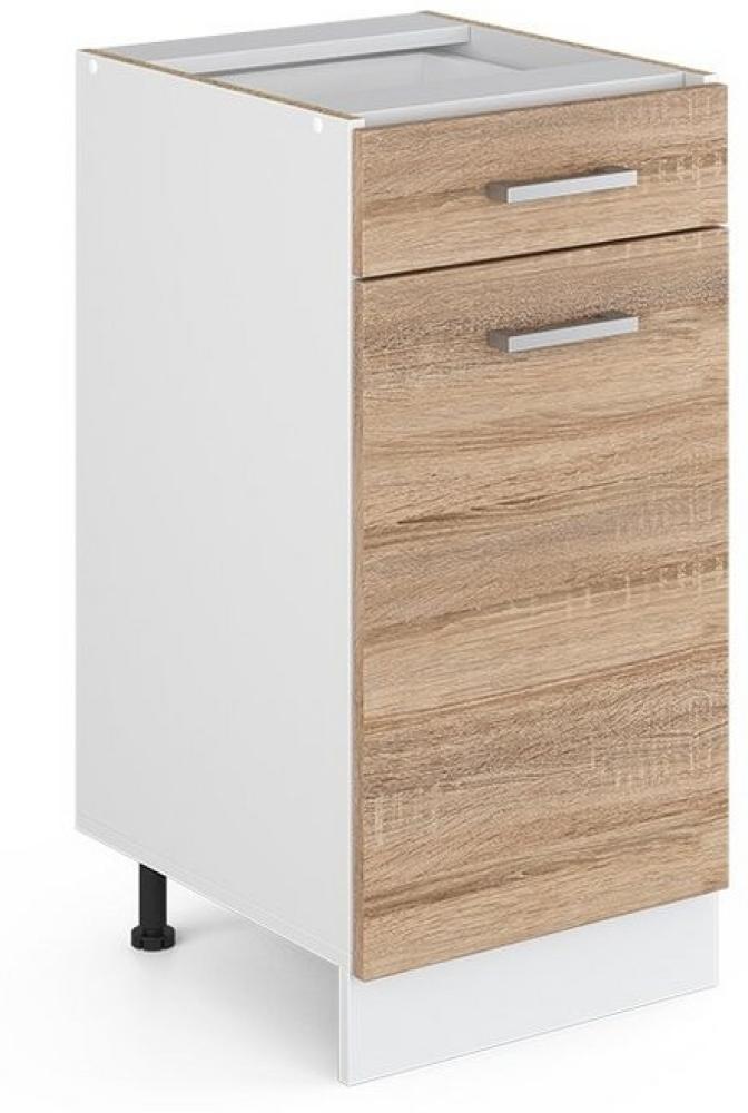 Vicco Küchenschrank R-Line Hängeschrank Unterschrank Küchenzeile Küchenunterschrank Arbeitsplatte, Möbel verfügbar in anthrazit und weiß (Sonoma ohne Arbeitsplatte, Schubunterschrank 40 cm) Bild 1