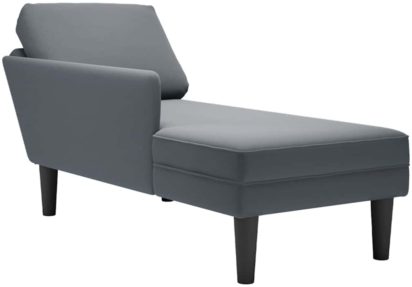 vidaXL Chaiselongue mit Kissen und Rechter Armlehne Dunkelgrau Samt 4009808 Bild 1