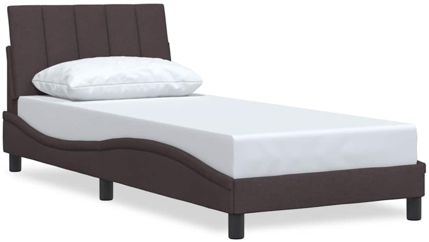 vidaXL Bettgestell ohne Matratze "Hanko" Dunkelbraun 80x200 cm Stoff 3310352 Bild 1