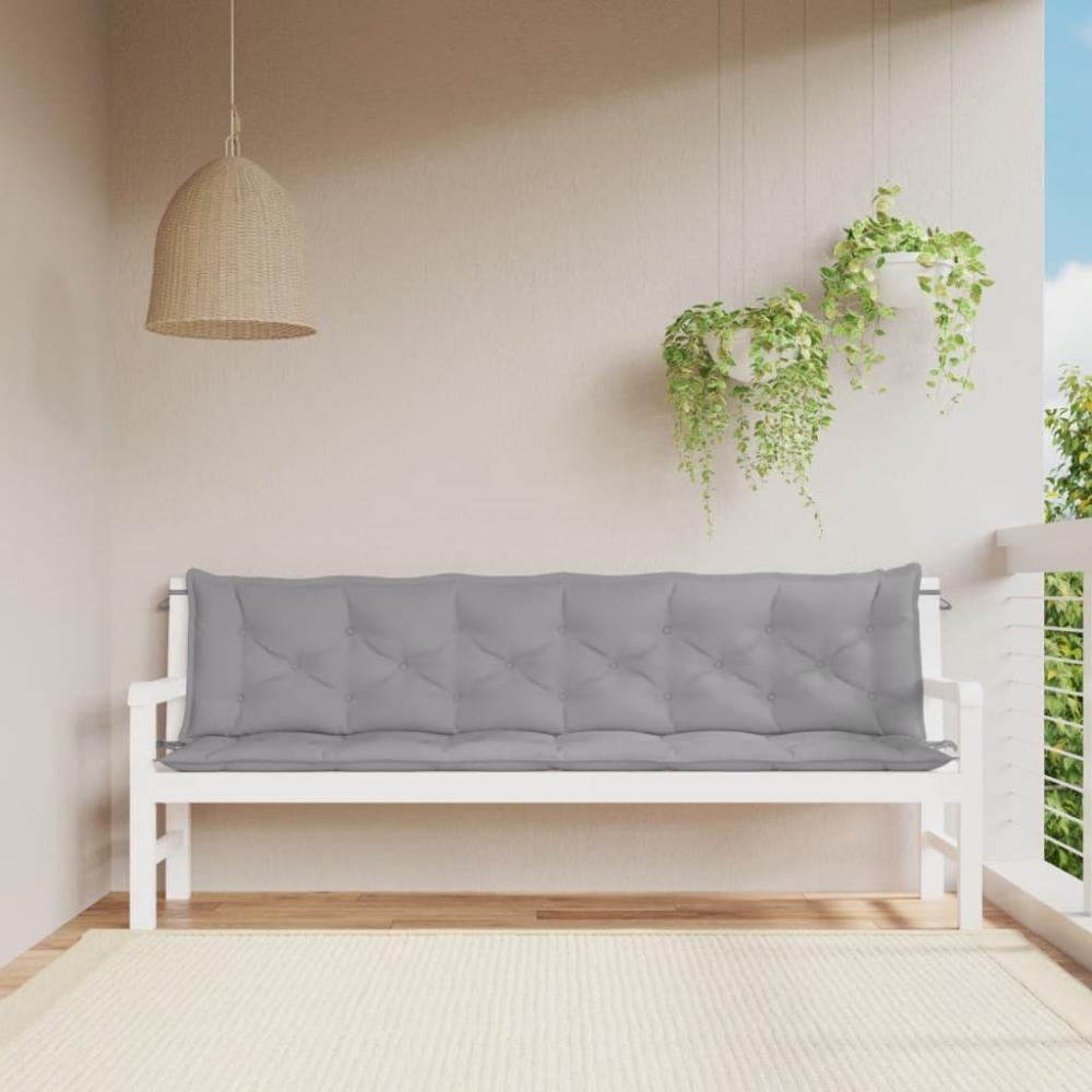 vidaXL Gartenbank-Auflagen 2 Stk. Grau 200x50x7 cm Oxford-Gewebe 361736 Bild 1