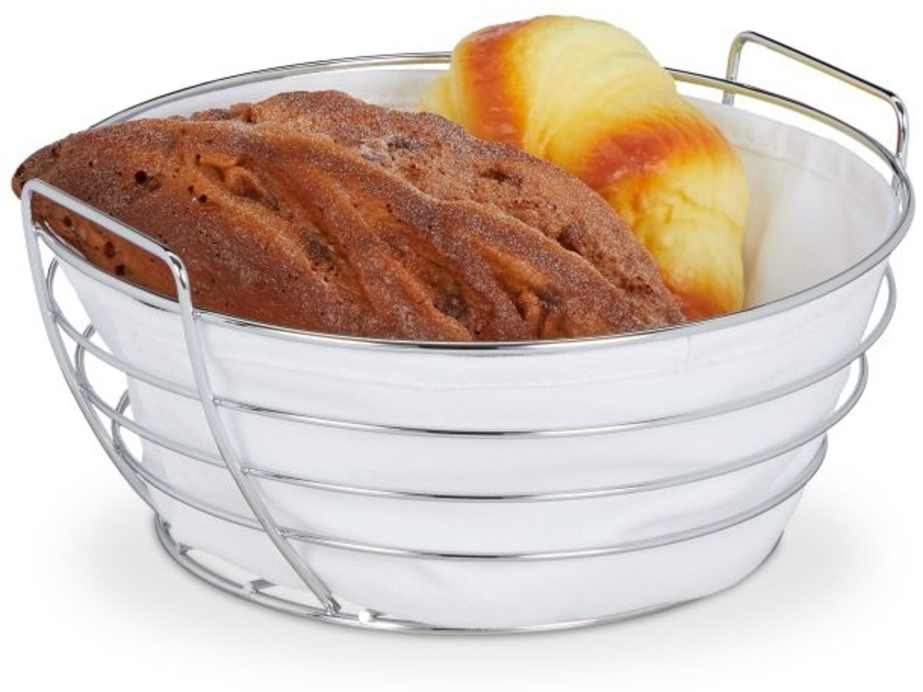 Runder Brotkorb Metall mit Stoffeinsatz 10031045_49 Bild 1
