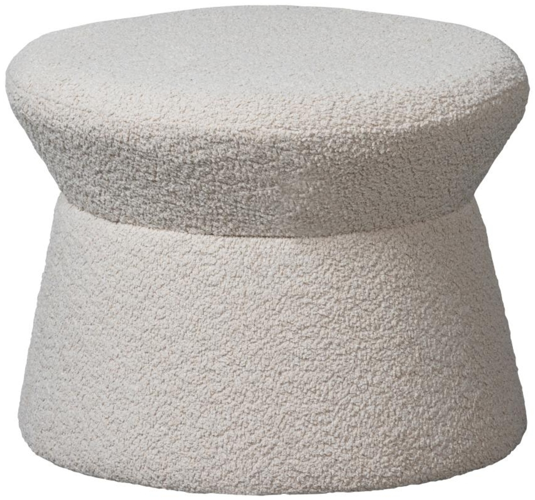 Hocker Rowan aus Boucle-Stoff, Creme Bild 1