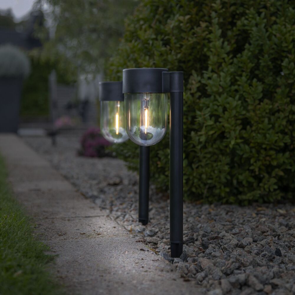 LED-Solar-Wegeleuchte "Cupola", 2er Set, schwarz Bild 1