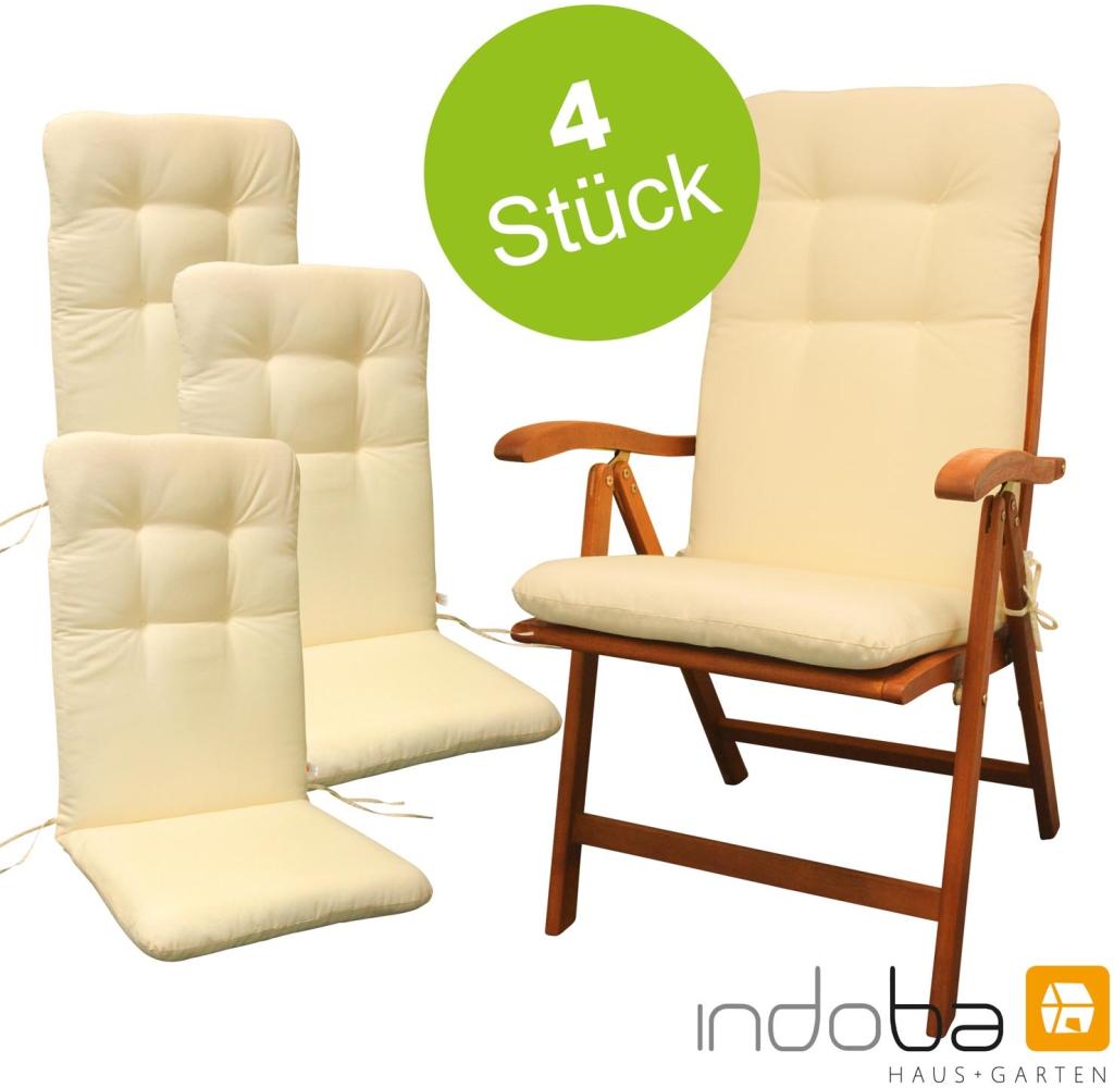 4 x indoba - Sitzauflage Hochlehner - Serie Relax - Beige Bild 1