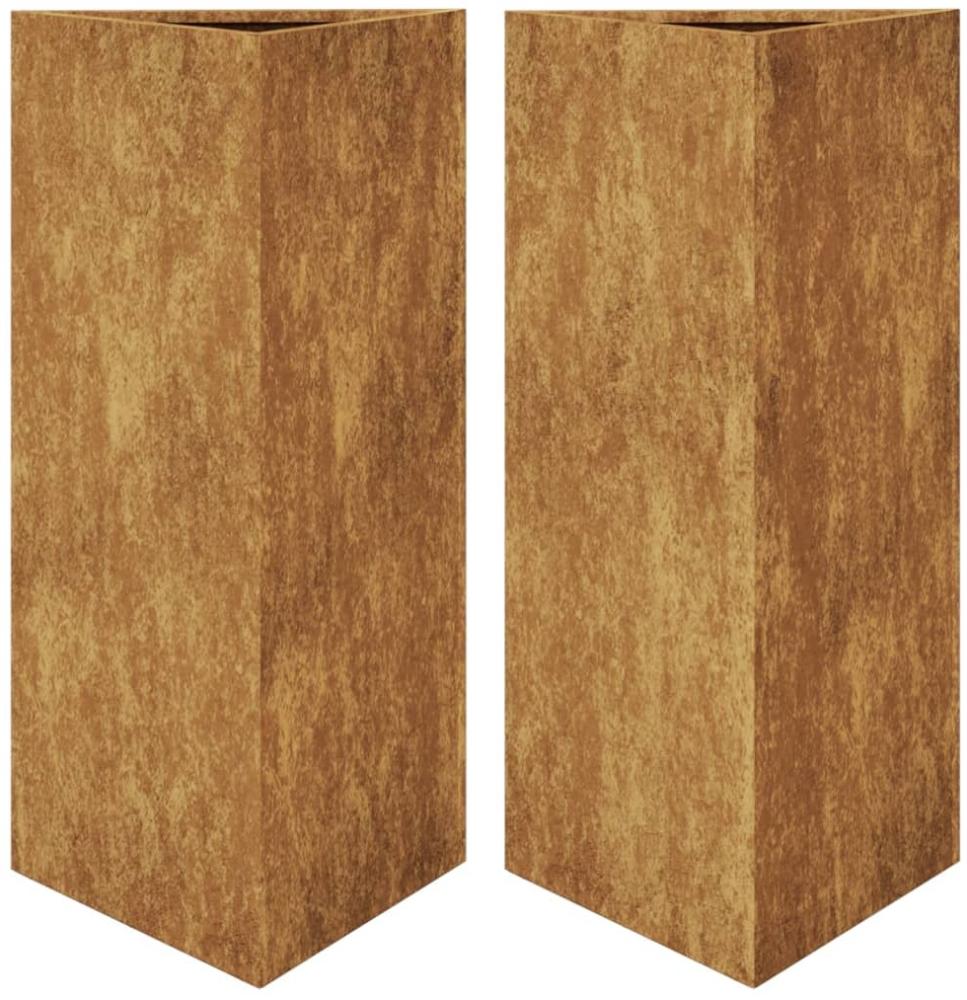 vidaXL Pflanzkübel 2 Stk. Dreieckig 40x40x75 cm Wetterfester Stahl 851170 Bild 1
