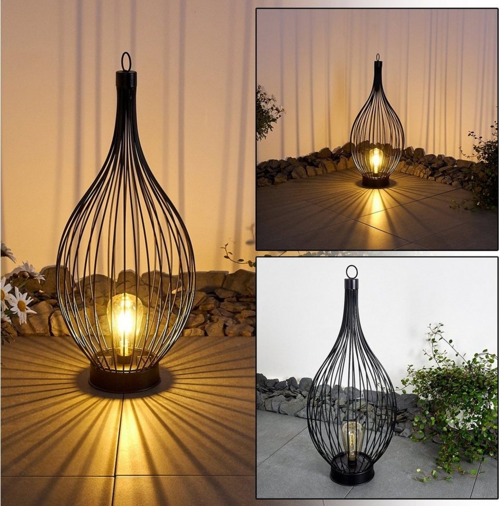 hofstein LED Solarleuchte »Trabia« LED Solarleuchte aus Metall in Schwarz, mit An-/Ausschalter, Solarlampe mit Lichteffekt, Solarpanel und Akku Bild 1