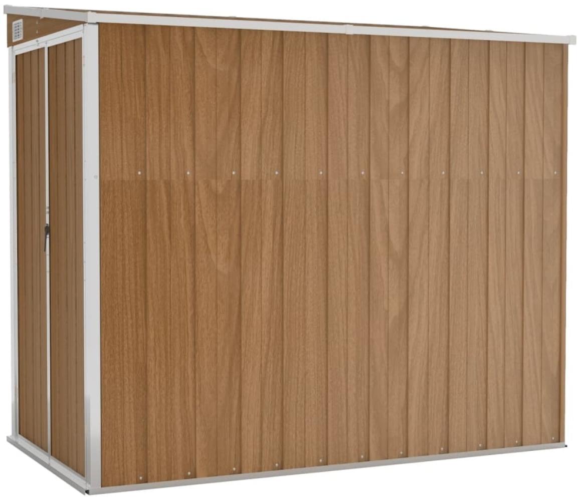 vidaXL Anbauschuppen Braun 118x194x178 cm Verzinkter Stahl 316224 Bild 1