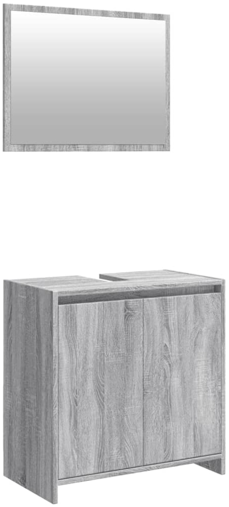 vidaXL 2-tlg. Badmöbel-Set Grau Sonoma Holzwerkstoff 835698 Bild 1