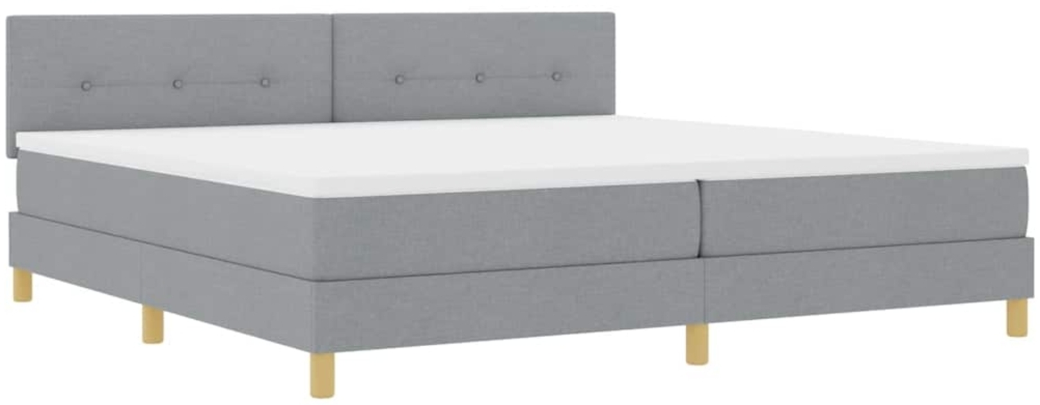 vidaXL Boxspringbett mit Matratze Hellgrau 200 x 200 cm Stoff 3338944 Bild 1