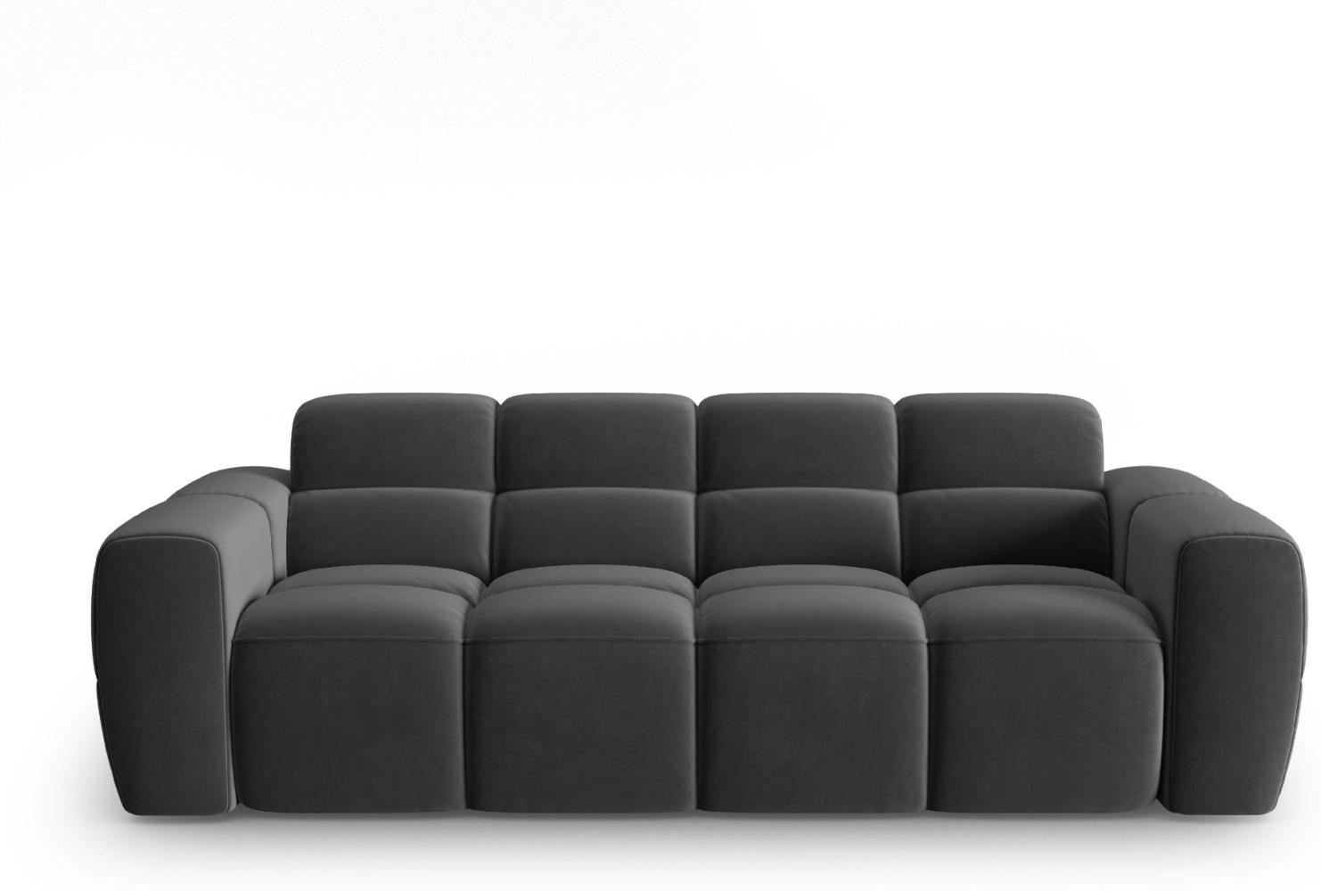 Micadoni Sofa Lisa 3-Sitzer Samtstoff Dunkelgrau Bild 1