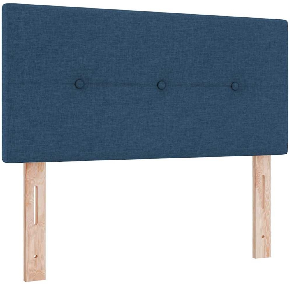 vidaXL Boxspringbett mit Matratze mit Matratze Blau 80 x 200 cm Stoff 3339995 Bild 1