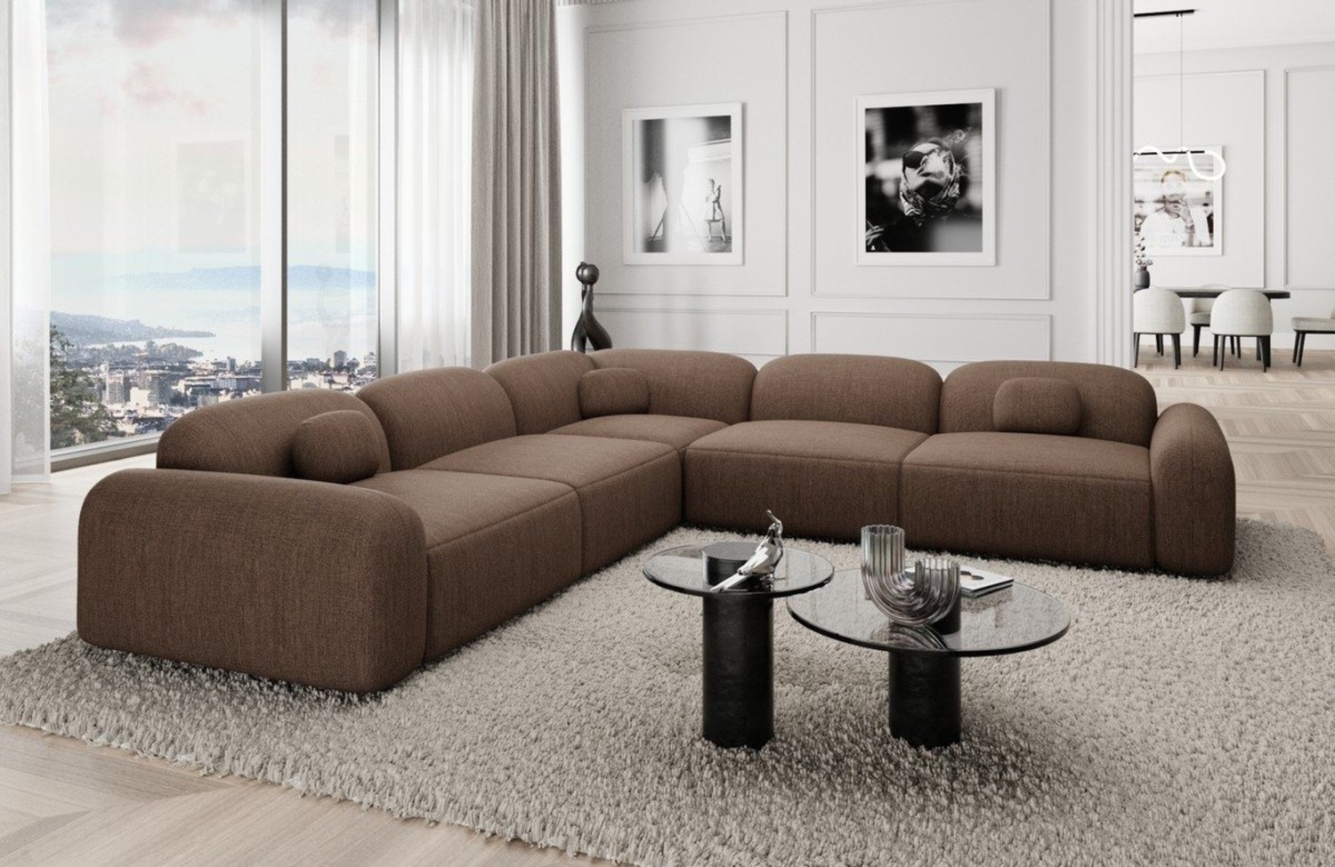 Sofa Dreams Ecksofa Stoff Eckcouch Polstersofa Luxus Eck Couch Barcelona L Form, Loungesofa Bild 1