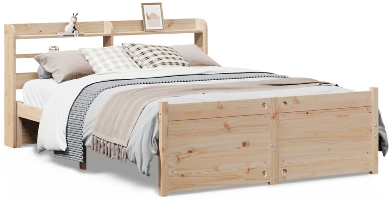 vidaXL Bettgestell mit Kopfteil ohne Matratze 140x190 cm 3306754 Bild 1