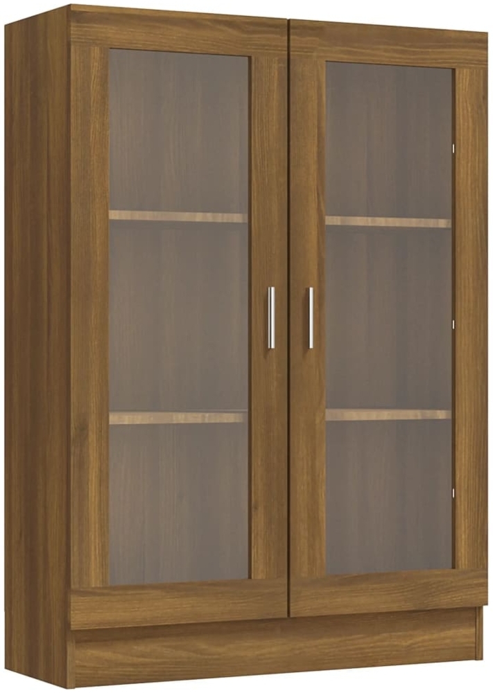vidaXL Vitrinenschrank Braun Eiche-Optik 82,5x30,5x115cm Holzwerkstoff 815620 Bild 1