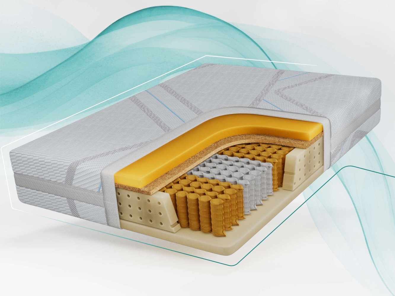 Wendbare Taschenfederkernmatratze H3/H4 – 7 Zonen, abnehmbarer waschbarer Bezug, für Allergiker geeignet, Pocket-Matratze - 160 x 200 cm - VIRE - LUX Bild 1