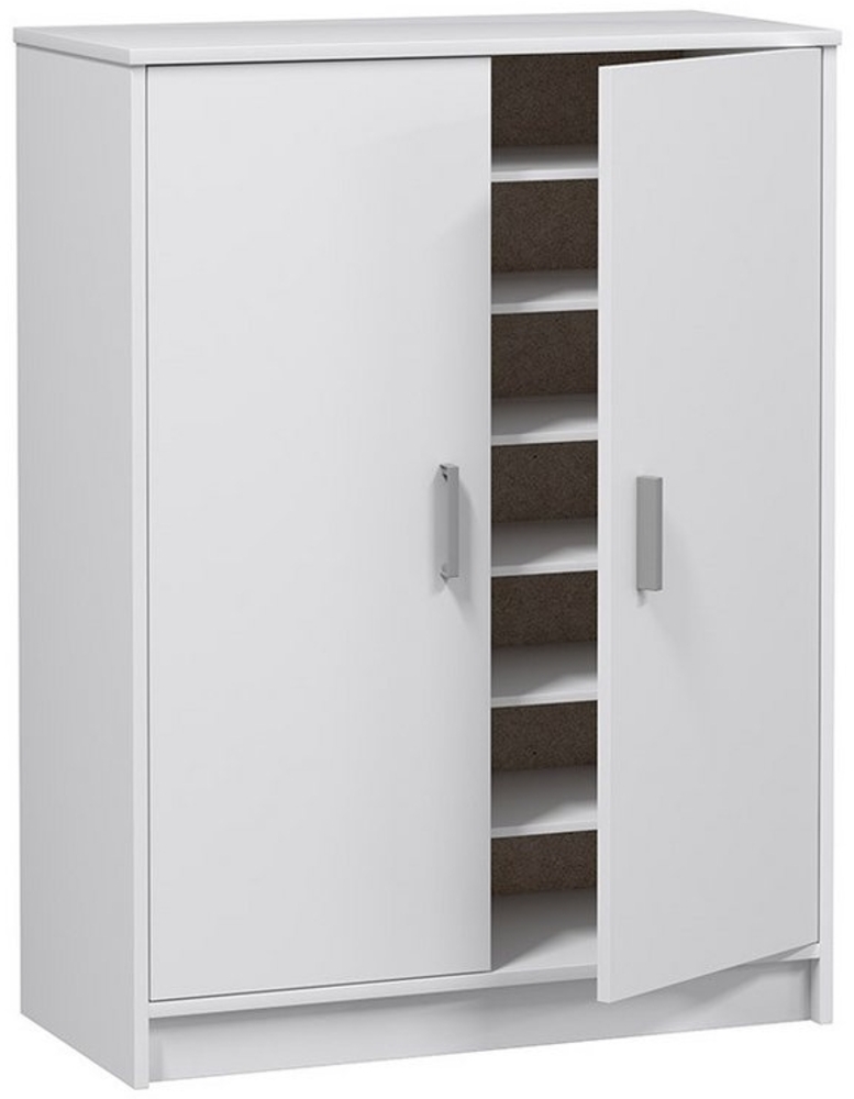 Calicosy 'BASIC' Schuhschrank mit 2 Türen und 6 Aufbewahrungsfächern L101 cm - Weiß Bild 1