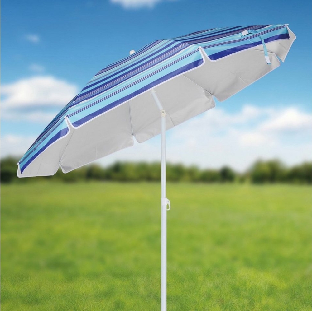 HI Strandschirm 200 cm Blau Gestreift 423954 Bild 1