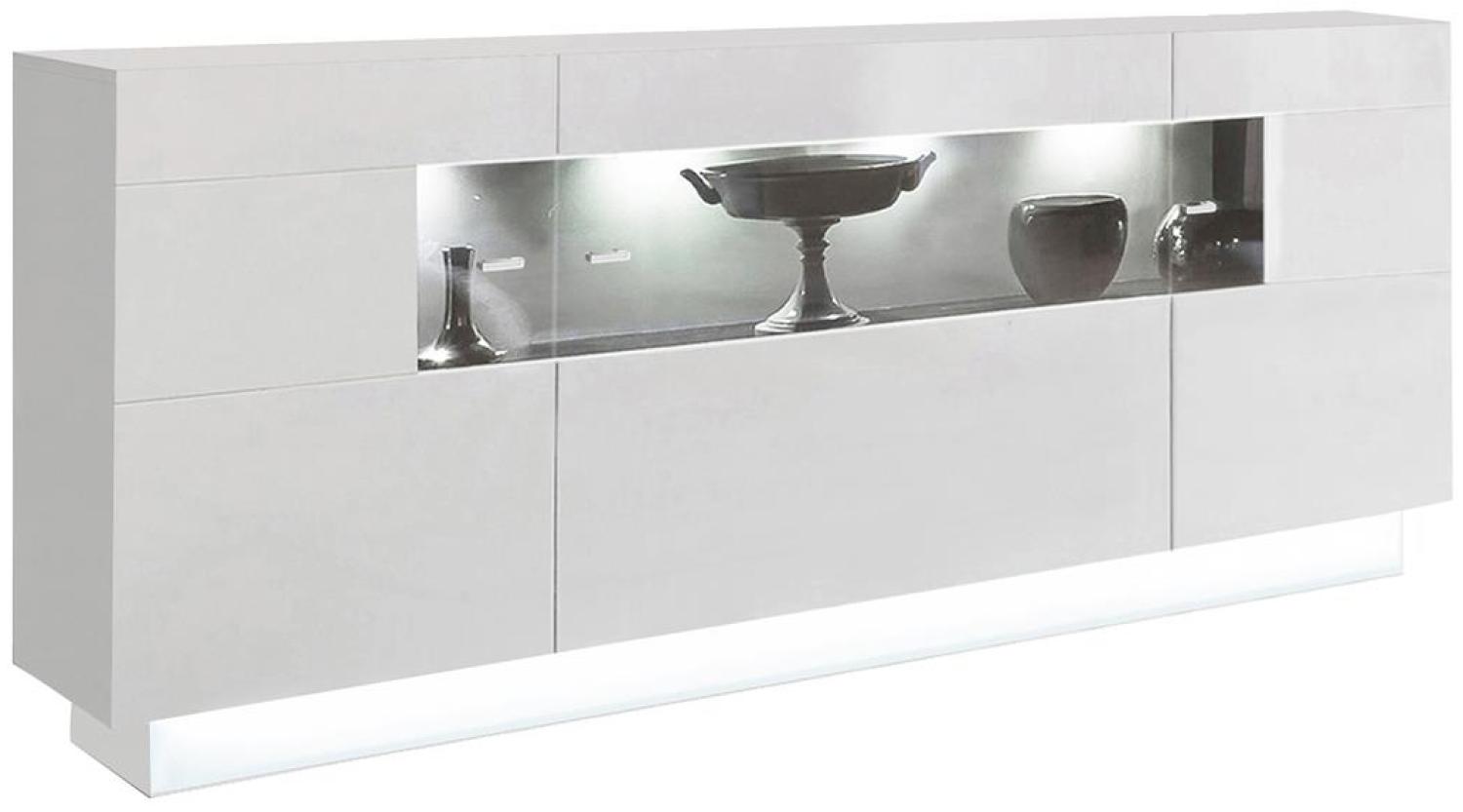 Sideboard >Sensis< in Weiß, Hochglanz-Weiß - 160x85x43cm (BxHxT) Bild 1