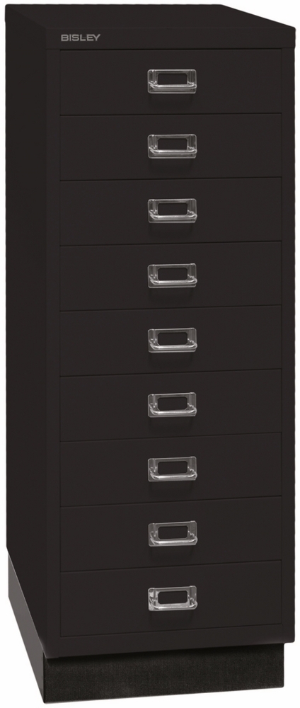 BISLEY Schubladenschrank aus Metall DIN A3 in schwarz mit 9 Schubladen und Sockel Büroschrank Werkzeugschrank, L39A39S-633 Bild 1