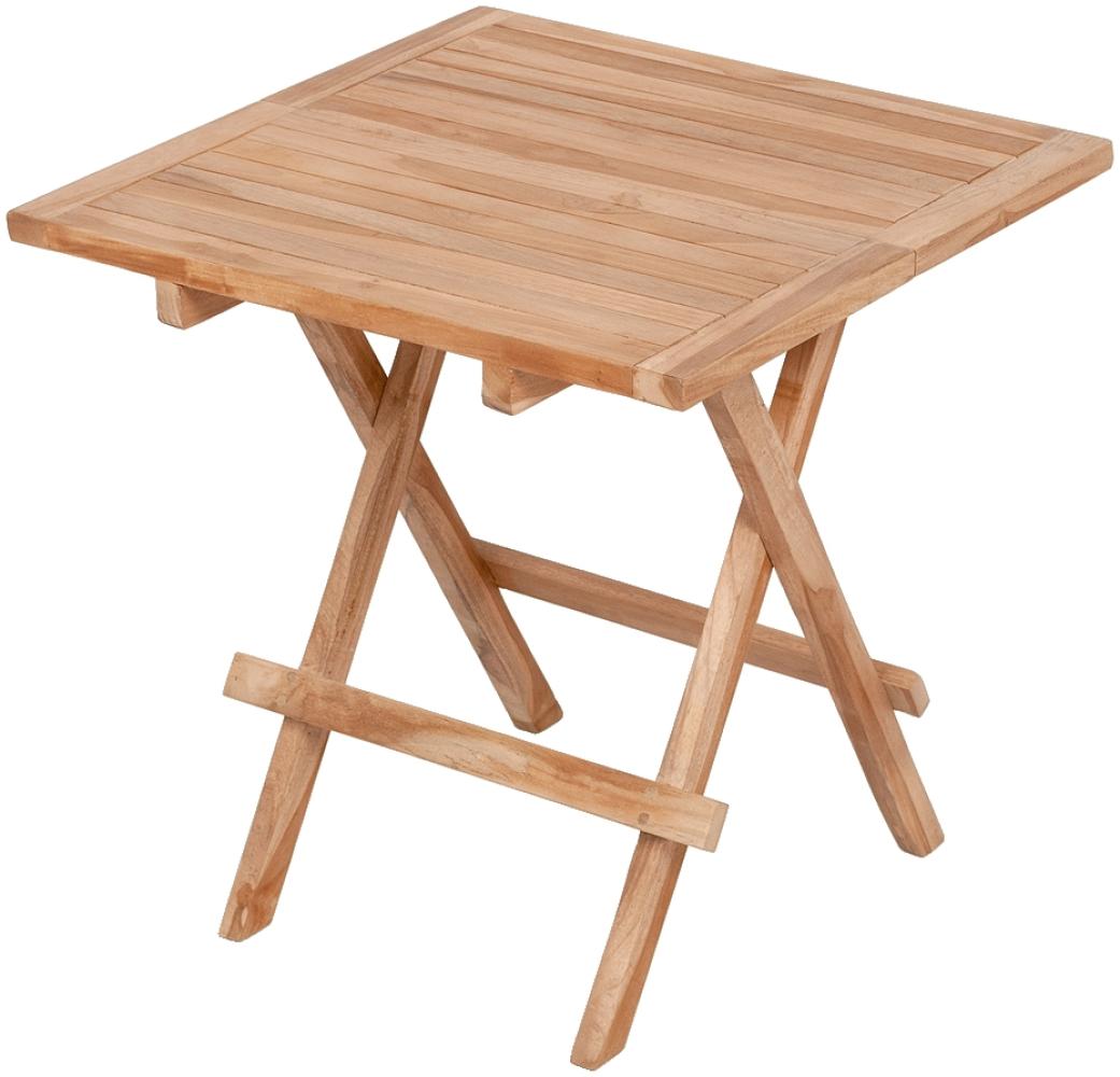 Teak Klapptisch KURSI ca. 50x50cm Natural Beistelltisch Gartentisch Tisch Massiv Bild 1