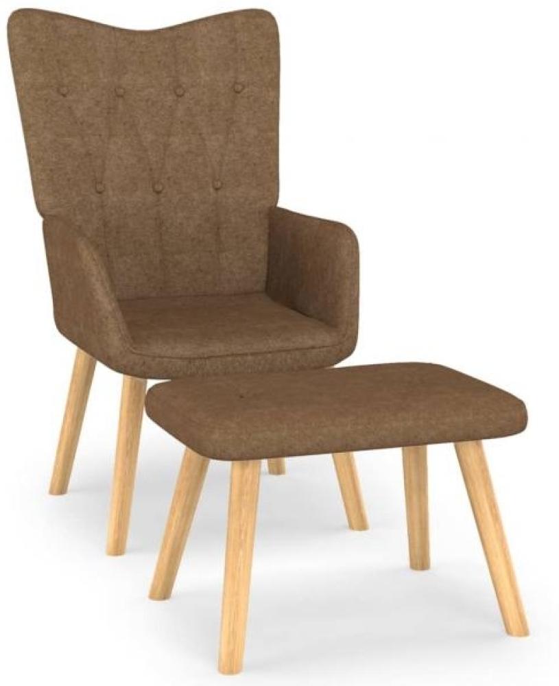 vidaXL Relaxsessel mit Hocker Taupe Stoff [327543] Bild 1