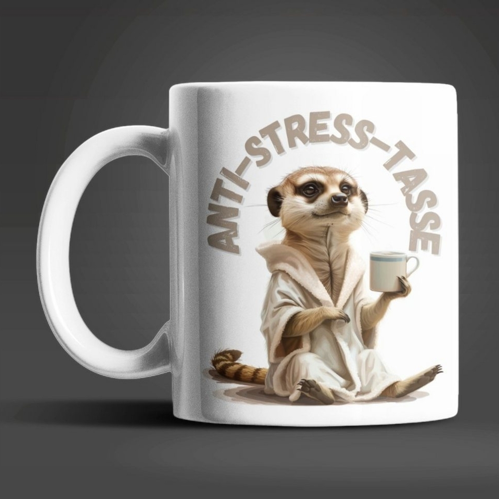 WS-Trend Tasse Erdmännchen Anti Stress Keramik Kaffeetasse Teetasse Geschenke, Keramik Bild 1