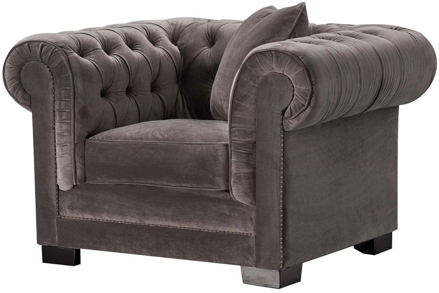 Dekoria Sessel Chesterfield Classic Velvet Dark Grey Bild 1