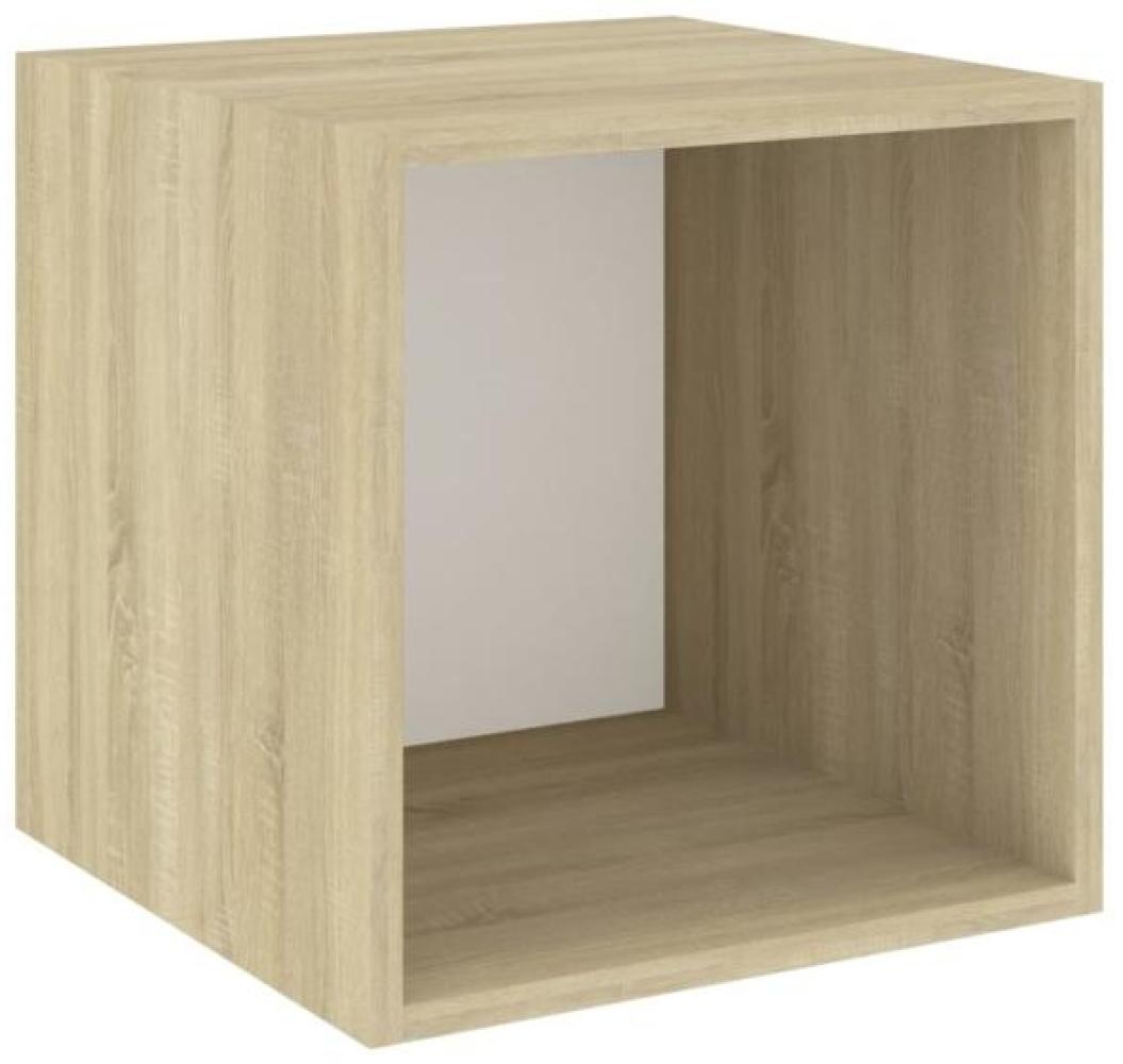 vidaXL Wandschrank Weiß Sonoma-Eiche 37x37x37 cm Holzwerkstoff 805459 Bild 1