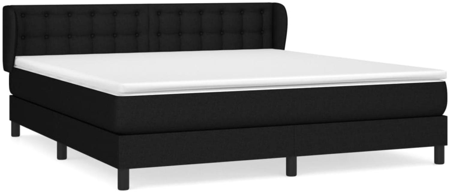 vidaXL Boxspringbett mit Matratze Schwarz 160x200 cm Stoff 3126575 Bild 1