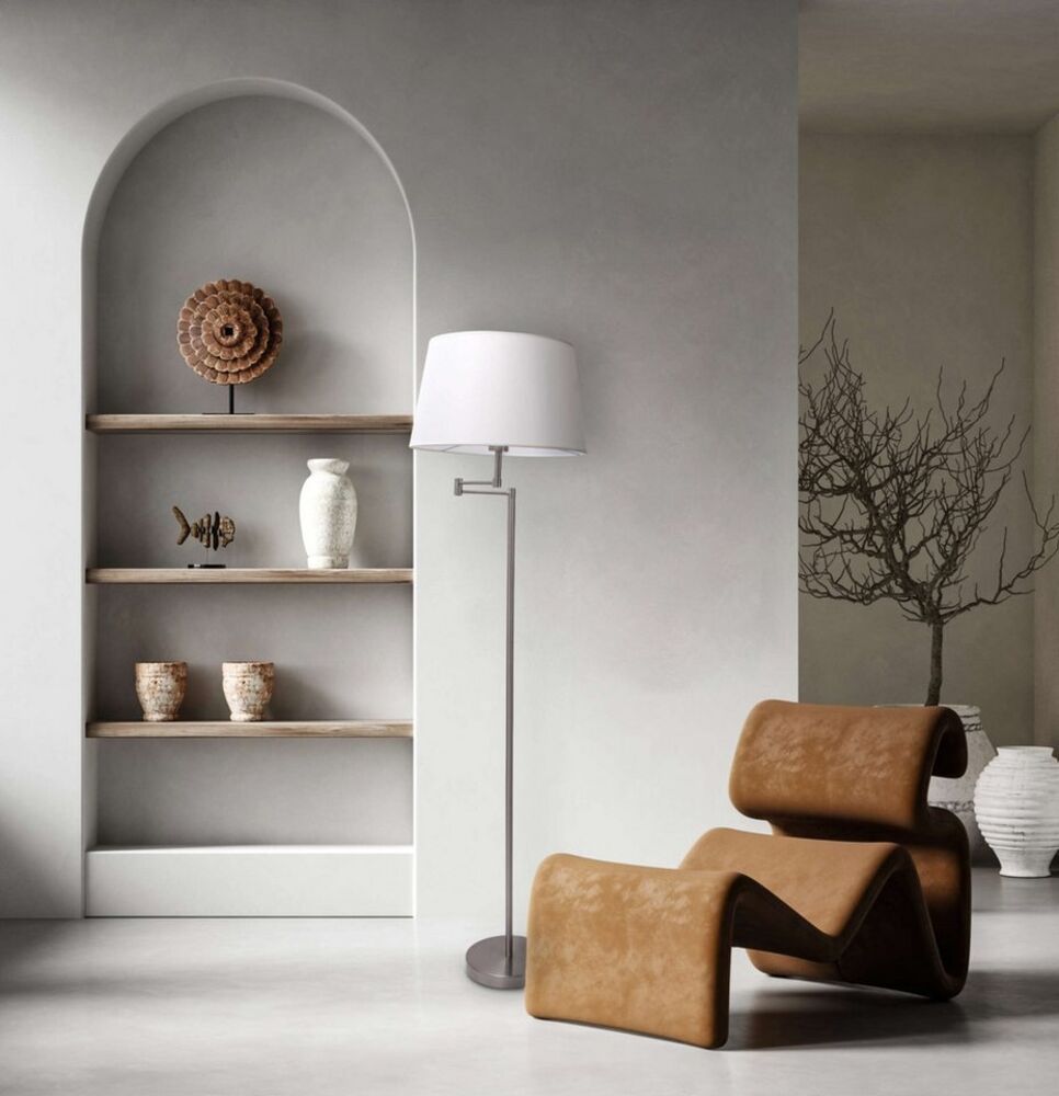 näve Stehlampe Bologna, ohne Leuchtmittel, schirm schwenkbar Bild 1