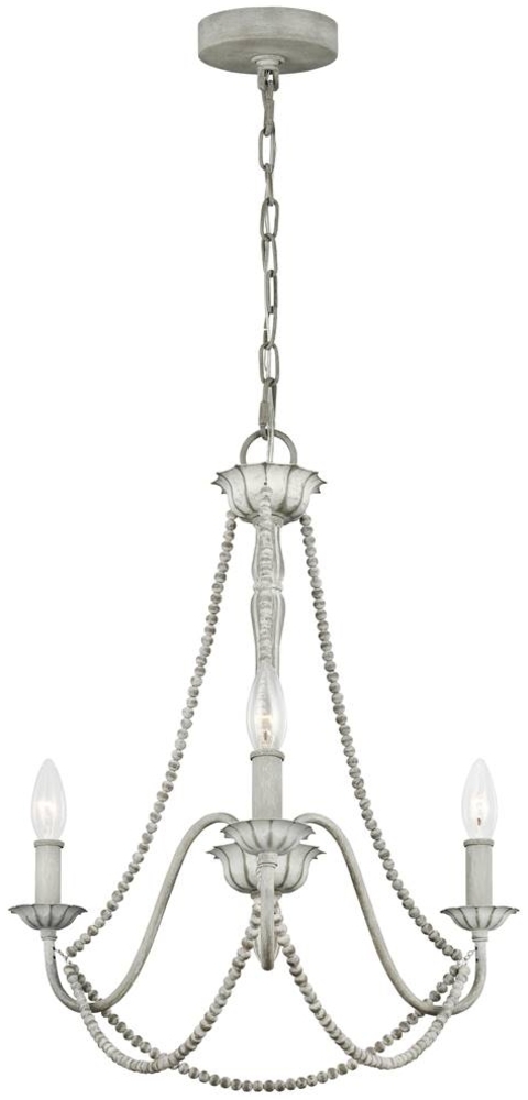 Feiss FE-MARYVILLE3 Kronleuchter Maryville E14 60W Stahl, Holz; grau gewaschen B:48. 3cm Ø48. 3cm dimmbar höhenverstellbar Bild 1