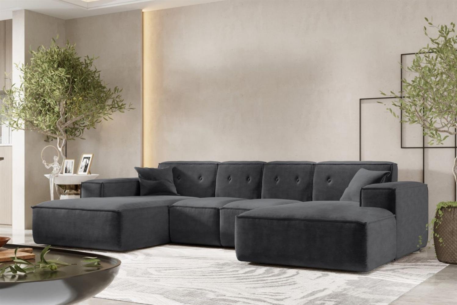 Wohnlandschaft Sofa U-Form CESINA XS in Stoff Perfect Harmony Anthrazit Bild 1