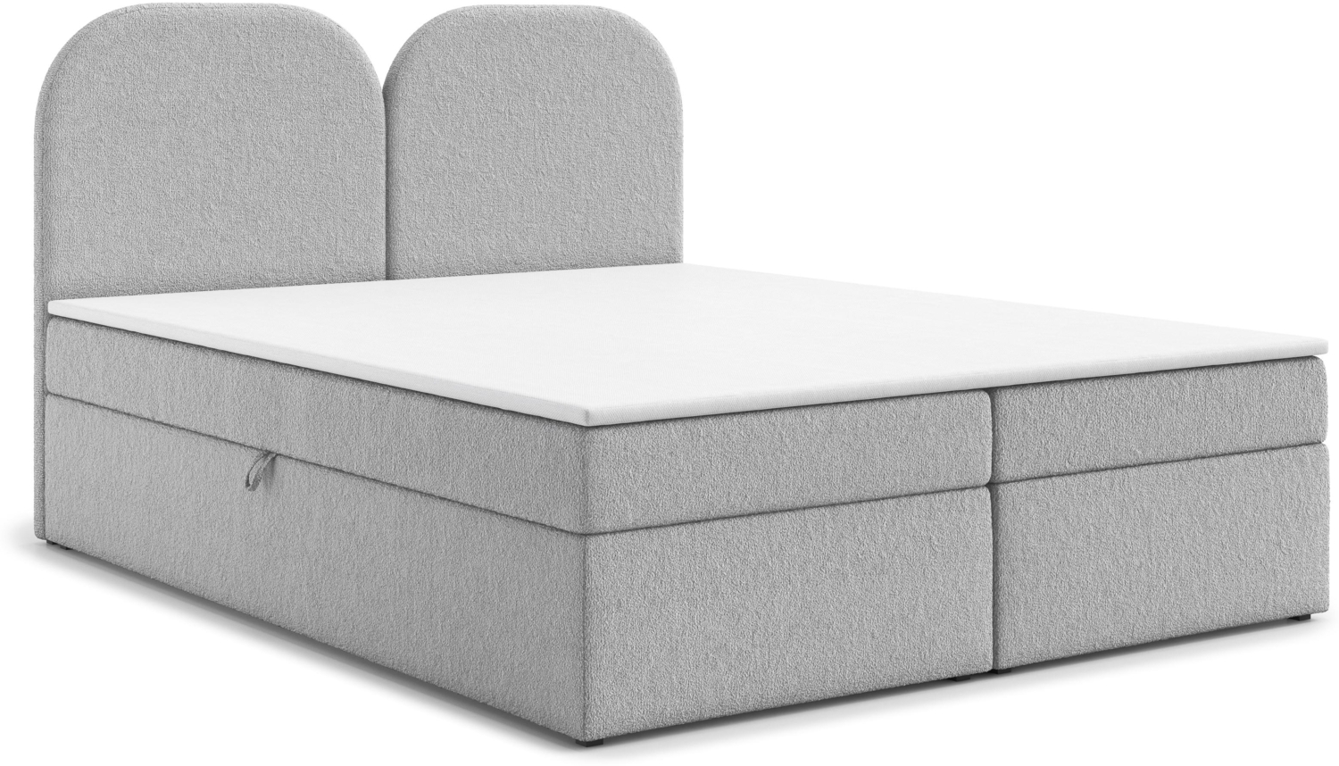AX LIVING Migwell Boxspringbett 180x200 Hellgrau Bettkasten Kopfteil Bild 1