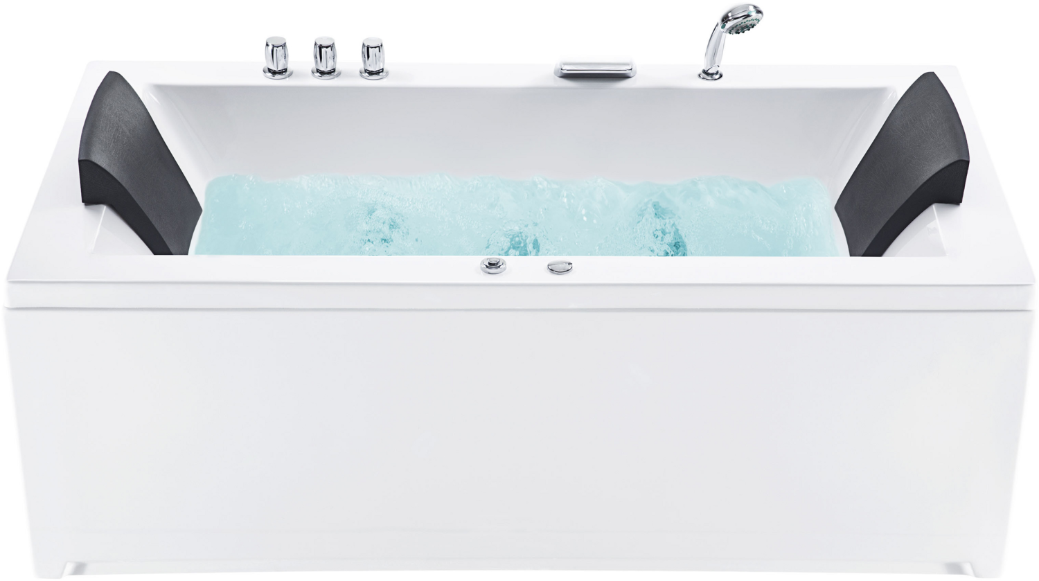 Whirlpool Badewanne weiß mit LED links 183 x 90 cm VARADERO Bild 1