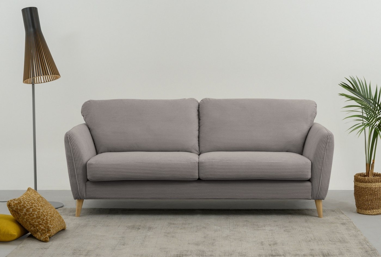 Home affaire 3-Sitzer MARSEILLE Sofa 206 cm, mit Massivholzbeinen aus Eiche, verschiedene Bezüge und Farbvarianten Bild 1