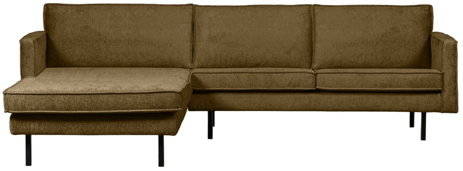 Chaiselongue Rodeo aus Struktursamt Links, Brass Bild 1