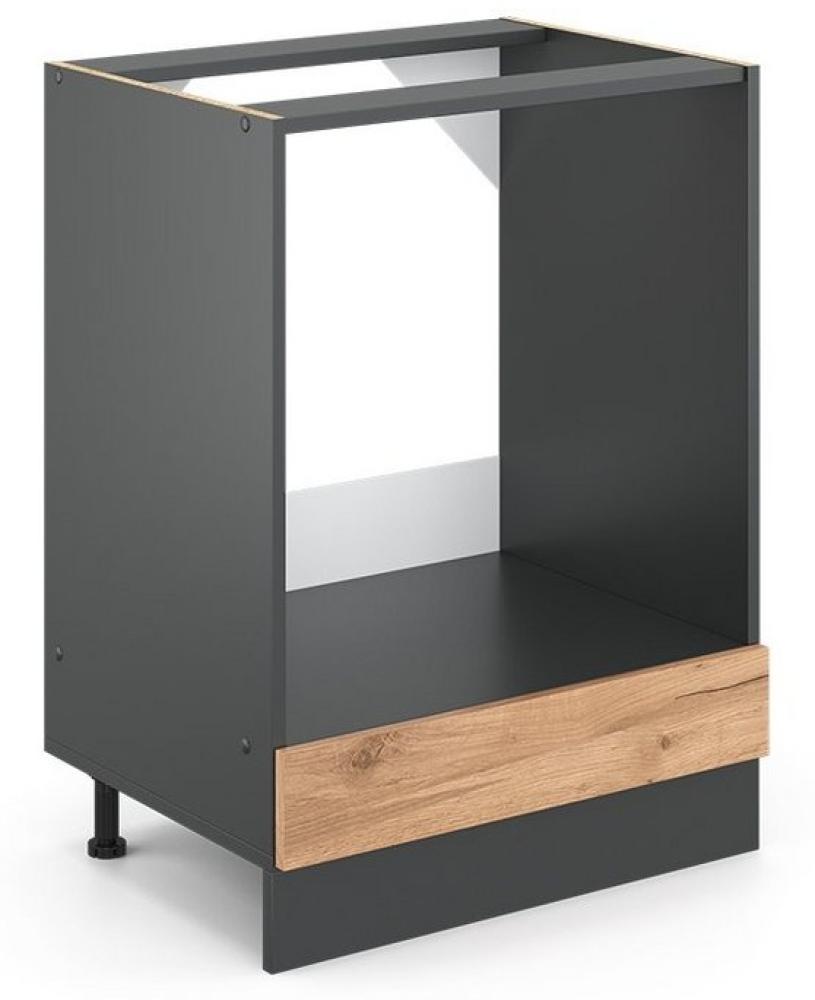 VICCO Küchenschrank R-Line Hängeschrank Unterschrank Küchenzeile Küchenunterschran Anthrazit (Eiche, Herdumbauschrank 60cm) Bild 1