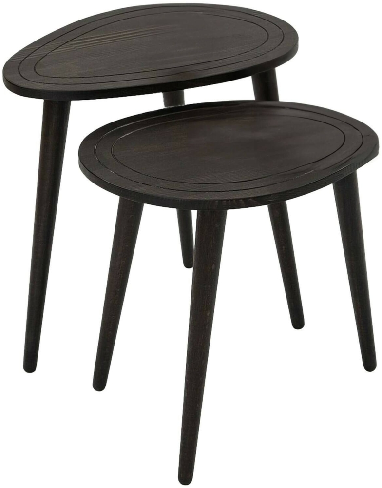 Dmora Wohnzimmertisch Janequeo, Niedriger Wohnzimmertisch, Kaffeeregal, Couchtisch für Sofa, 50x33h52 cm, Anthrazit Bild 1