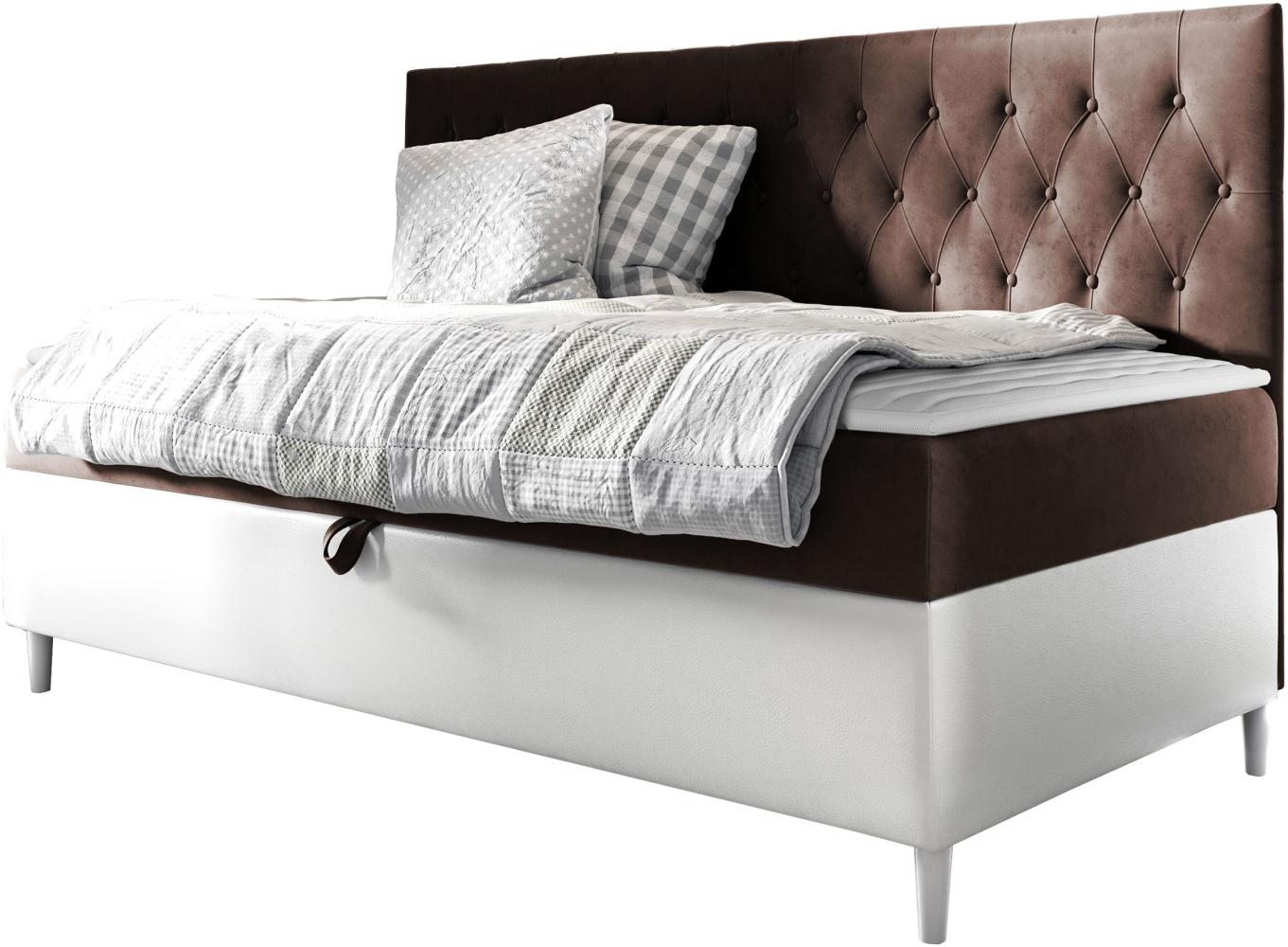 Boxspringbett 'Lenda Junior 2' braun 80 x 200 cm Bild 1