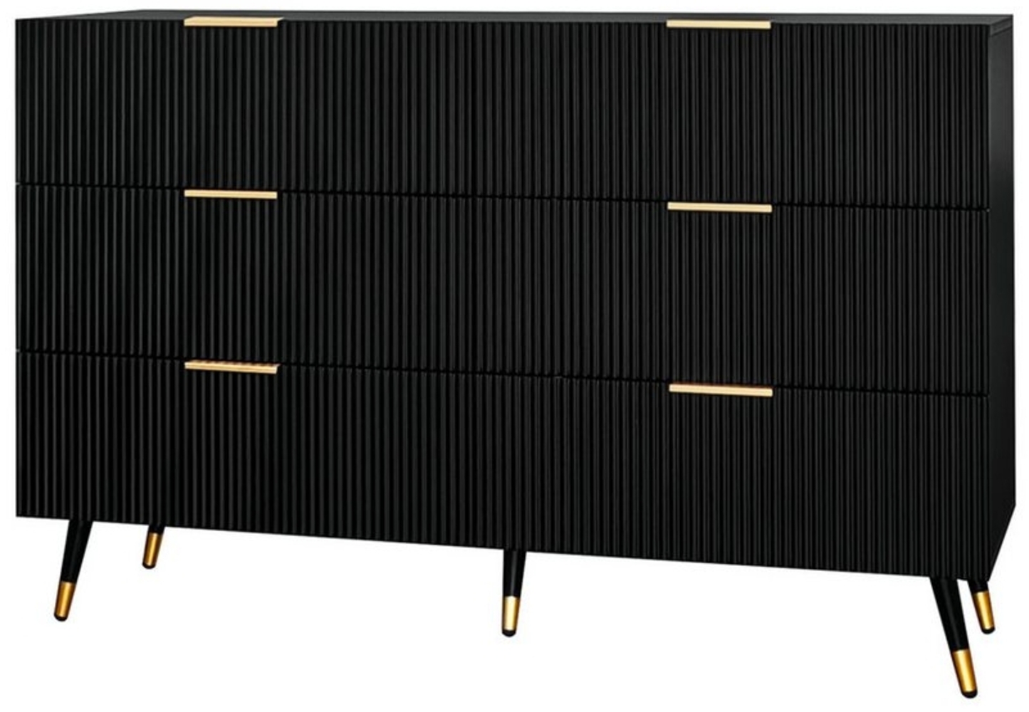 KLAM HOME Kommode Sideboard mit 6 Schubladen und Stauraum 120 L x 77 B x 40Hcm, geeignet für Esszimmer oder Wohnzimmer Bild 1