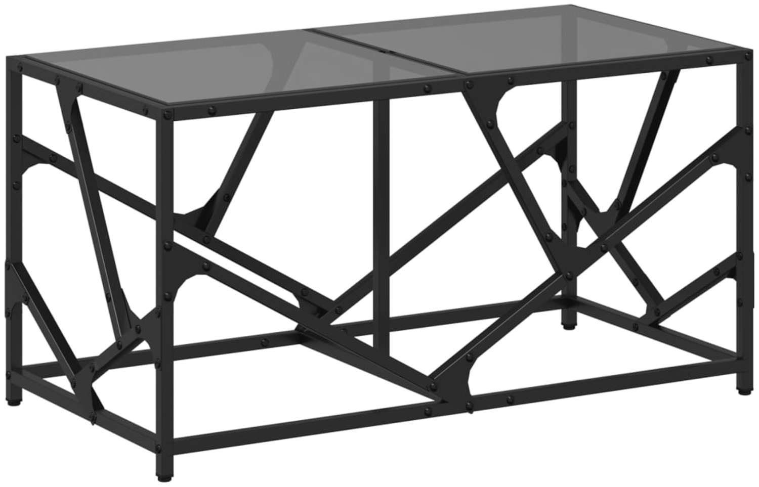 vidaXL Couchtisch mit Glasplatte Schwarz 78,5x40x41 cm Stahl 845995 Bild 1