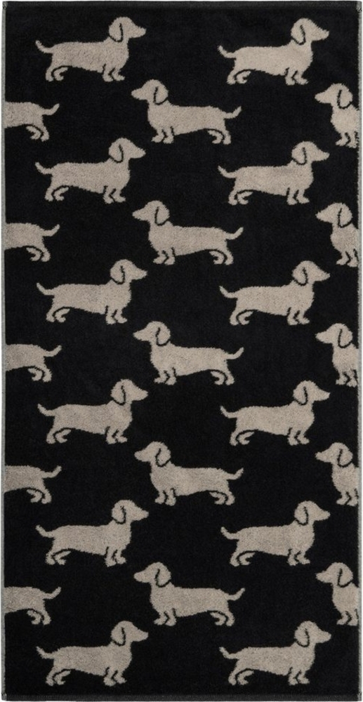 Cawö Handtücher Cawö Handtuch We love Dogs 6246, 93 schwarz/beige, Baumwolle (1-St) Bild 1